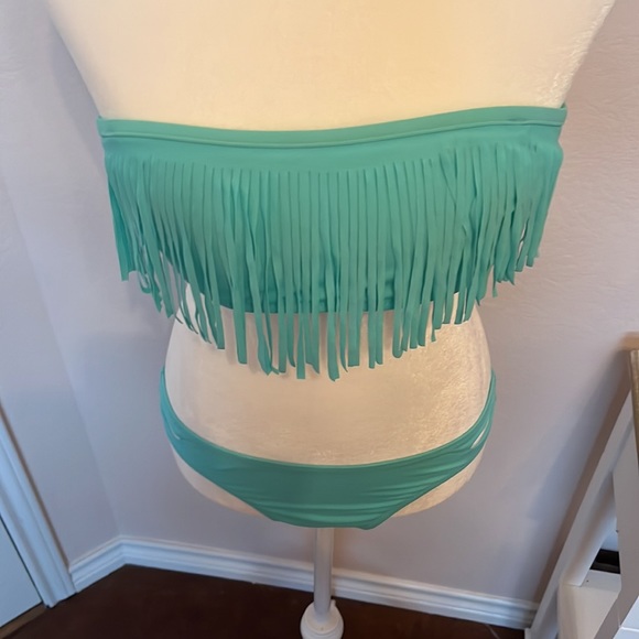 Cute Sea-Foam Green Fringe Bikini - Picture 8 of 8